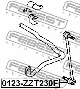 Front anti roll bar link Febest 0123-ZZT230F