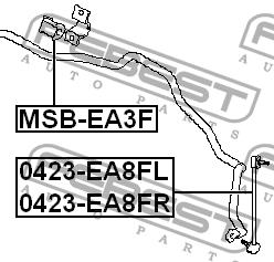 Front Left stabilizer bar Febest 0423-EA8FL