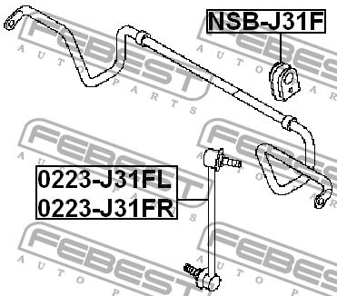 Febest Front Left stabilizer bar – price 56 PLN