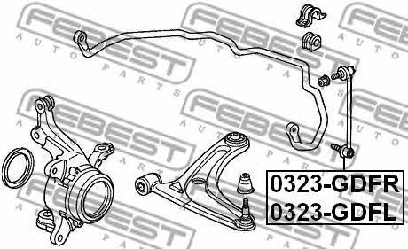 Front stabilizer bar, right Febest 0323-GDFR