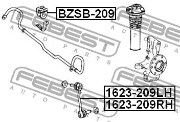 Front stabilizer bar, right Febest 1623-209RH