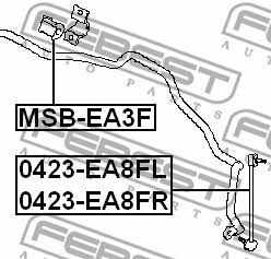 Front stabilizer bar, right Febest 0423-EA8FR