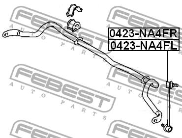 Front stabilizer bar, right Febest 0423-NA4FR