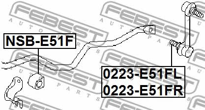 Febest Front anti roll bar link, right – price 54 PLN