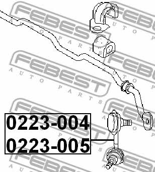 Febest Front anti roll bar link, right – price 28 PLN