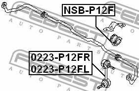 Front stabilizer bar, right Febest 0223-P12FR