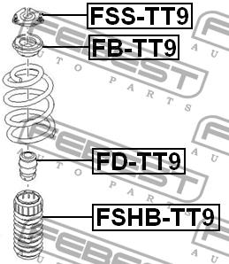 Front shock absorber boot Febest FSHB-TT9