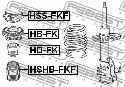 Front shock absorber boot Febest HSHB-FKF