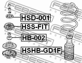 Bellow and bump for 1 shock absorber Febest HSHB-GD1F