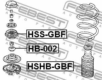 Bellow and bump for 1 shock absorber Febest HSHB-GBF