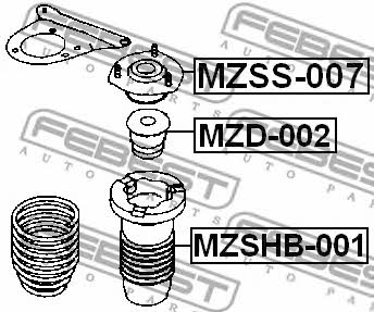 Febest Front shock absorber boot – price [object Object] PLN