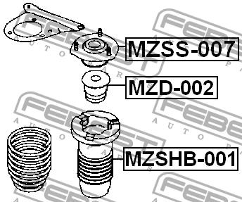 Front shock absorber boot Febest MZSHB-001