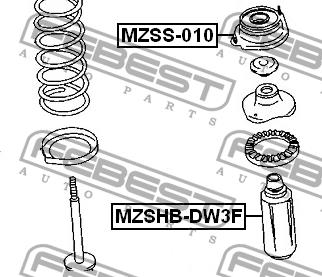 Bellow and bump for 1 shock absorber Febest MZSHB-DW3F