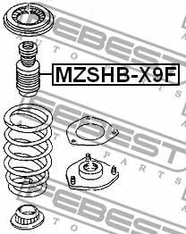 Bellow and bump for 1 shock absorber Febest MZSHB-X9F