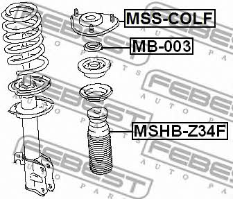 Bellow and bump for 1 shock absorber Febest MSHB-Z34F