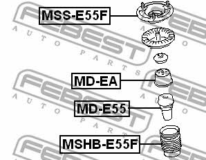 Front shock absorber boot Febest MSHB-E55F