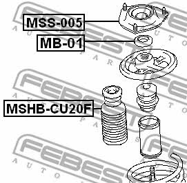 Front shock absorber boot Febest MSHB-CU20F