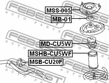 Front shock absorber boot Febest MSHB-CU5WF