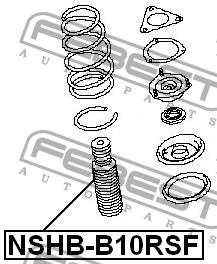 Bellow and bump for 1 shock absorber Febest NSHB-B10RSF
