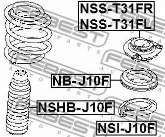 Bellow and bump for 1 shock absorber Febest NSHB-J10F