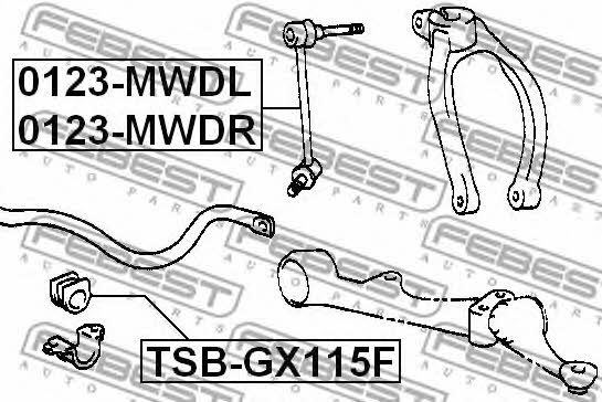 Febest Front anti roll bar link, right – price 23 PLN