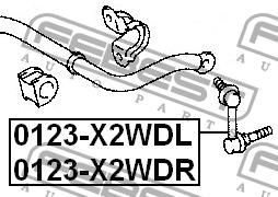 Febest Front stabilizer bar, right – price