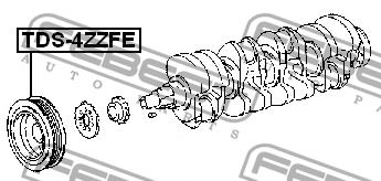 Pulley crankshaft Febest TDS-4ZZFE