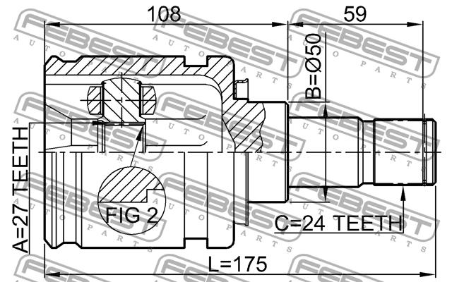 CV joint Febest 0111-ACV30LH