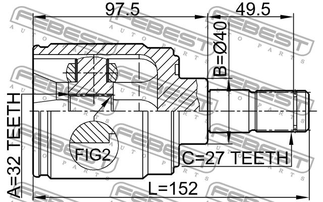 CV joint Febest 0311-CRVATRH