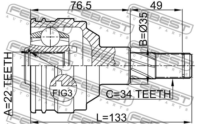 Febest CV joint – price 206 PLN
