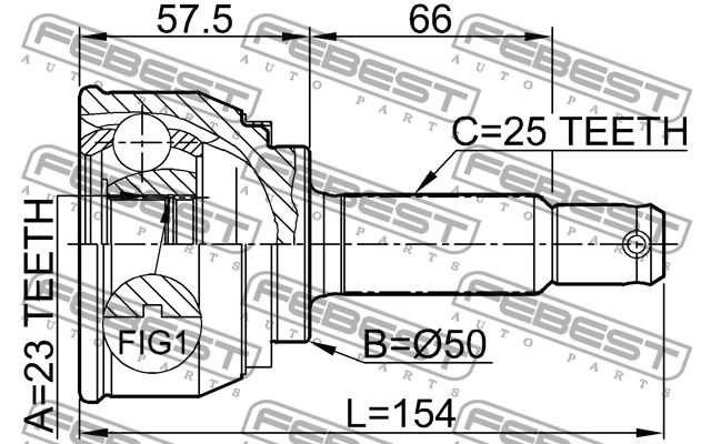 CV joint Febest 0410-011