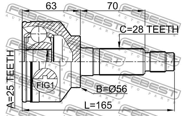CV joint Febest 2210-SOR