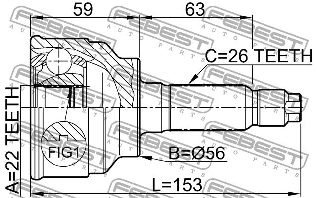 Febest CV joint – price 171 PLN