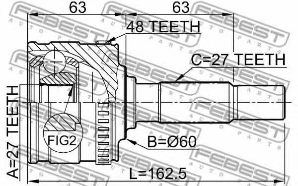 CV joint Febest 1610-801A48