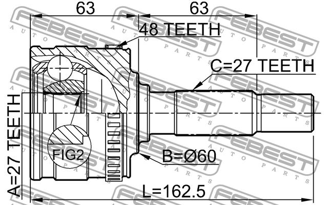 CV joint Febest 1610-801A48