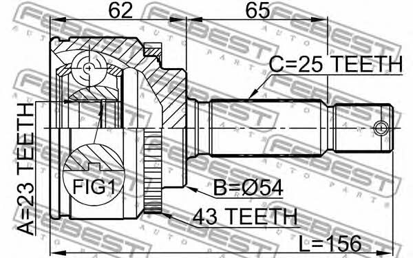 Febest CV joint – price 134 PLN