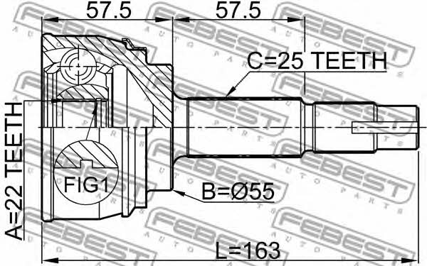 CV joint Febest 0210-060