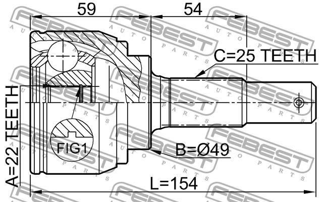 CV joint Febest 0210-C11X