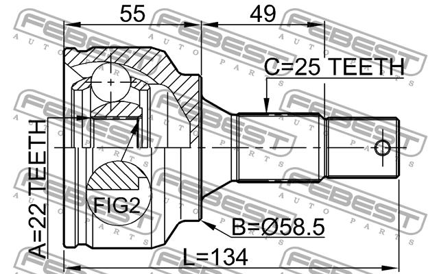 Febest CV joint – price 349 PLN