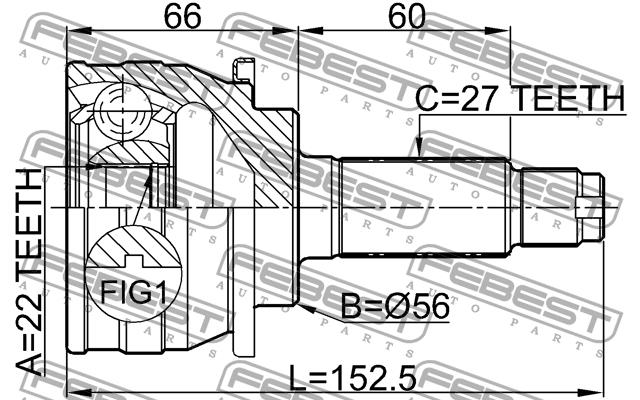 Febest CV joint – price 194 PLN