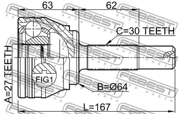 CV joint Febest 2310-TOUR