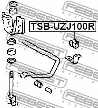Rear anti roll bar bush Febest TSB-UZJ100R