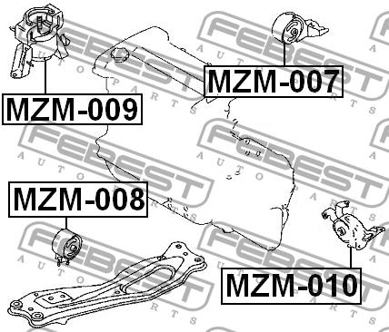Febest Engine mount, front – price 66 PLN