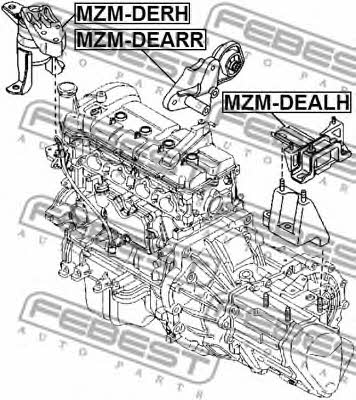 Engine mount right Febest MZM-DERH