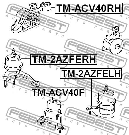 Engine mount right Febest TM-2AZFERH
