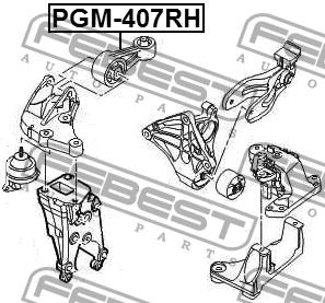 Engine mount right Febest PGM-407RH