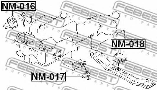 Engine mount right Febest NM-016