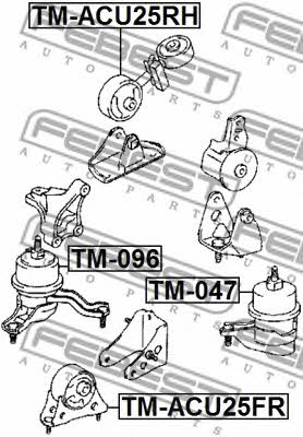 Engine mount right Febest TM-ACU25RH
