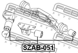 Mounting, differential Febest SZAB-051