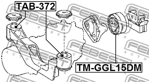 Gearbox mount Febest TM-GGL15DM